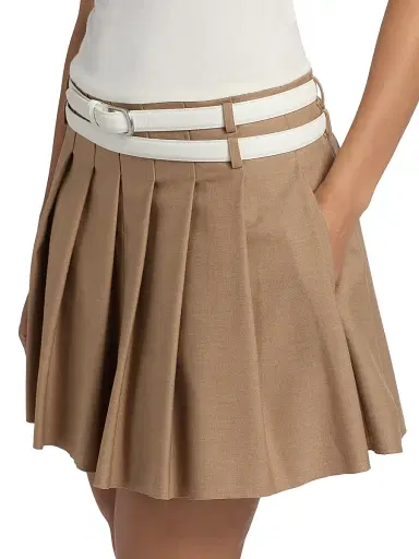 Simkhai Women's Abbie Mixed-Media Belted Minidress | Thumbnail 6 Simkhai Women's Abbie Mixed-Media Belted Minidress | Thumbnail 6