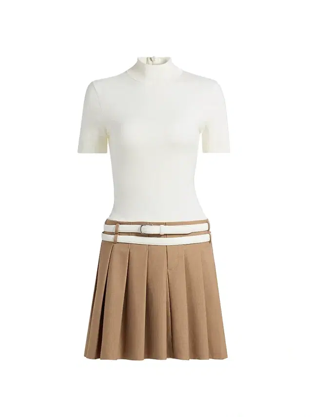 Women's Abbie Mixed-Media Belted Minidress - Cream Multi Women's Abbie Mixed-Media Belted Minidress - Cream Multi