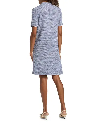 Misook Women's Tweed Knit Shift Dress - Aegean Biscotti White Black - Size XXL | Thumbnail 5