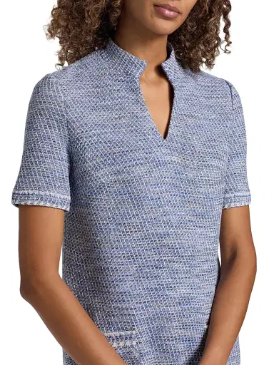 Misook Women's Tweed Knit Shift Dress - Aegean Biscotti White Black - Size XXL | Thumbnail 6