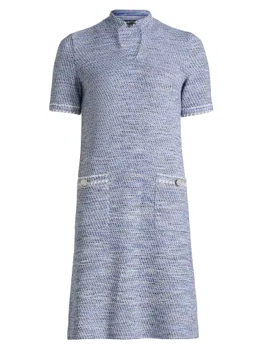 Misook Women's Tweed Knit Shift Dress - Aegean Biscotti White Black - Size XXL | Thumbnail 1