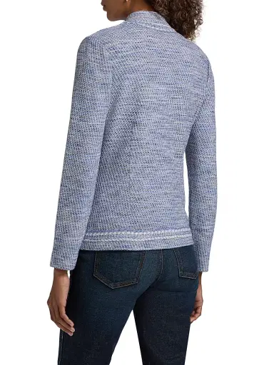 Misook Women's Mélange Tweed Knit Jacket - Aegean Biscotti White Black - Size XXL | Thumbnail 5 Misook Women's Mélange Tweed Knit Jacket - Aegean Biscotti White Black - Size XXL | Thumbnail 5