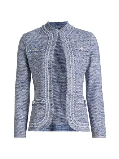 Misook Women's Mélange Tweed Knit Jacket - Aegean Biscotti White Black - Size XXL | Thumbnail 1 Misook Women's Mélange Tweed Knit Jacket - Aegean Biscotti White Black - Size XXL | Thumbnail 1
