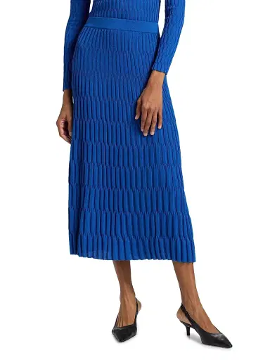 Misook Women's Textured Knit Maxi Skirt - Aegean Blue - Size XXL | Thumbnail 3 Misook Women's Textured Knit Maxi Skirt - Aegean Blue - Size XXL | Thumbnail 3