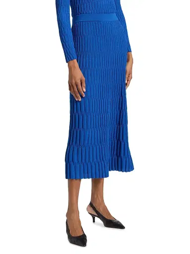Misook Women's Textured Knit Maxi Skirt - Aegean Blue - Size XXL | Thumbnail 4 Misook Women's Textured Knit Maxi Skirt - Aegean Blue - Size XXL | Thumbnail 4