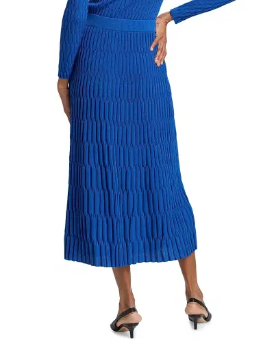 Misook Women's Textured Knit Maxi Skirt - Aegean Blue - Size XXL | Thumbnail 5 Misook Women's Textured Knit Maxi Skirt - Aegean Blue - Size XXL | Thumbnail 5