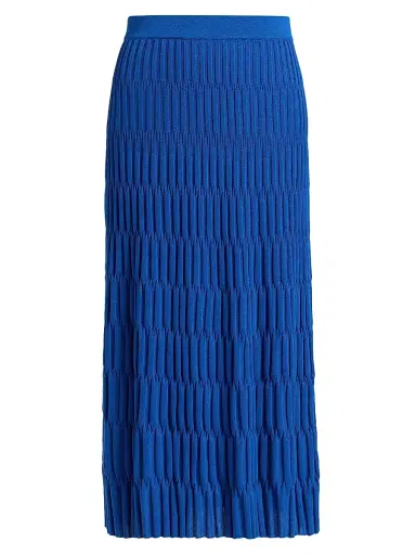 Misook Women's Textured Knit Maxi Skirt - Aegean Blue - Size XXL | Thumbnail 1 Misook Women's Textured Knit Maxi Skirt - Aegean Blue - Size XXL | Thumbnail 1