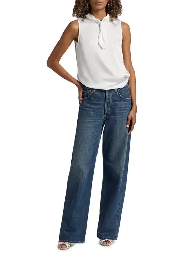 Misook Women's Crepe De Chine Tieneck Blouse | Thumbnail 2 Misook Women's Crepe De Chine Tieneck Blouse | Thumbnail 2