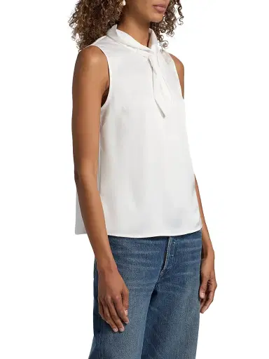 Misook Women's Crepe De Chine Tieneck Blouse | Thumbnail 4 Misook Women's Crepe De Chine Tieneck Blouse | Thumbnail 4