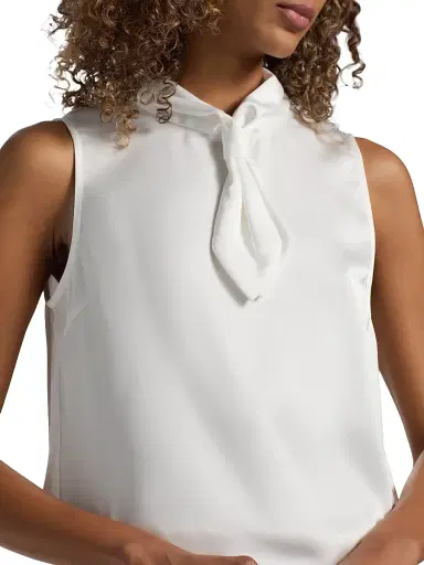 Misook Women's Crepe De Chine Tieneck Blouse | Thumbnail 6 Misook Women's Crepe De Chine Tieneck Blouse | Thumbnail 6