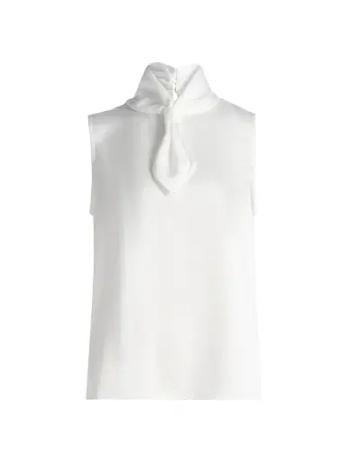 Misook Women's Crepe De Chine Tieneck Blouse | Thumbnail 1 Misook Women's Crepe De Chine Tieneck Blouse | Thumbnail 1