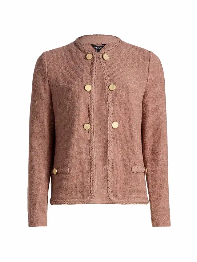 Women's Braid-Trim Knit Jacket - Charmeuse