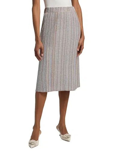 Misook Women's Striped Knit Pencil Midi-Skirt - Biscotti Blue White Black - Size XXL | Thumbnail 3 Misook Women's Striped Knit Pencil Midi-Skirt - Biscotti Blue White Black - Size XXL | Thumbnail 3