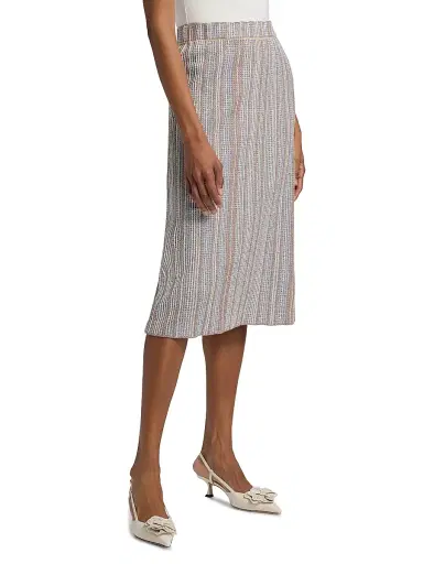 Misook Women's Striped Knit Pencil Midi-Skirt - Biscotti Blue White Black - Size XXL | Thumbnail 4 Misook Women's Striped Knit Pencil Midi-Skirt - Biscotti Blue White Black - Size XXL | Thumbnail 4