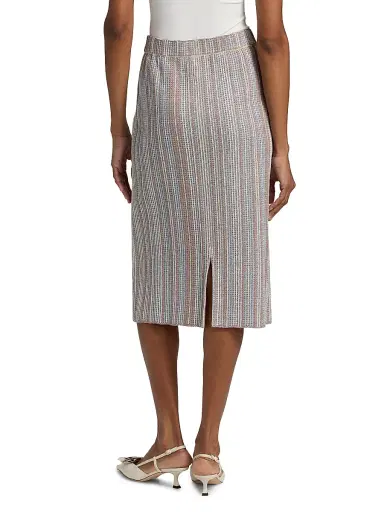 Misook Women's Striped Knit Pencil Midi-Skirt - Biscotti Blue White Black - Size XXL | Thumbnail 5 Misook Women's Striped Knit Pencil Midi-Skirt - Biscotti Blue White Black - Size XXL | Thumbnail 5