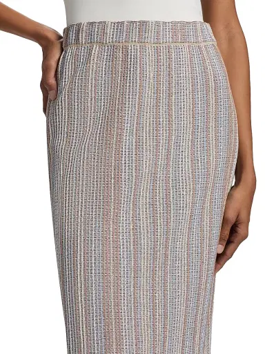 Misook Women's Striped Knit Pencil Midi-Skirt - Biscotti Blue White Black - Size XXL | Thumbnail 6 Misook Women's Striped Knit Pencil Midi-Skirt - Biscotti Blue White Black - Size XXL | Thumbnail 6