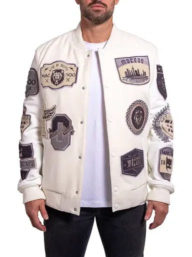 Maceoo Men's Ascension Leather Jacket - White | Thumbnail 2 Maceoo Men's Ascension Leather Jacket - White | Thumbnail 2
