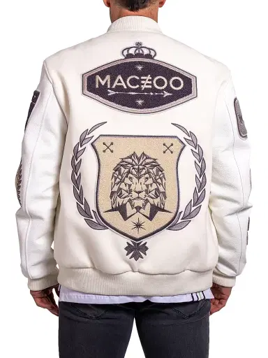 Maceoo Men's Ascension Leather Jacket - White | Thumbnail 6 Maceoo Men's Ascension Leather Jacket - White | Thumbnail 6