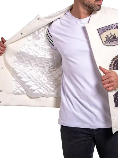 Maceoo Men's Ascension Leather Jacket - White | Thumbnail 8 Maceoo Men's Ascension Leather Jacket - White | Thumbnail 8