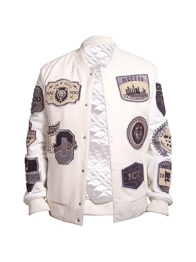 Maceoo Men's Ascension Leather Jacket - White
