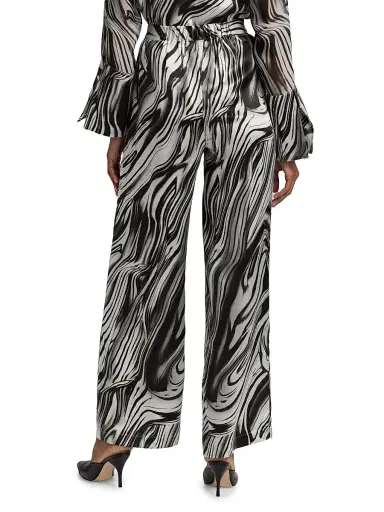 Misook Women's Printed Silk Wide-Leg Pants | Thumbnail 5 Misook Women's Printed Silk Wide-Leg Pants | Thumbnail 5