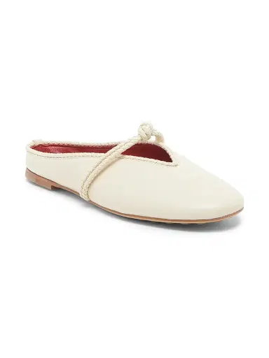Bottega Veneta Women's Lucia Leather Ballerina Mules - Sea Salt - Size 6 | Thumbnail 2