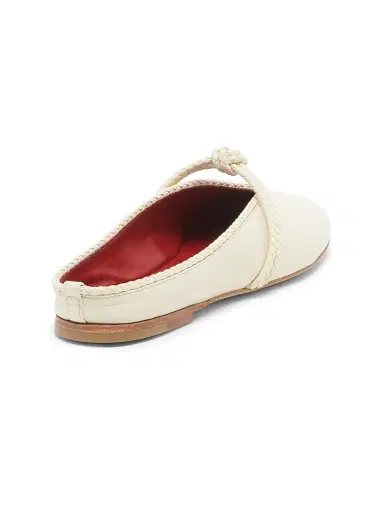 Bottega Veneta Women's Lucia Leather Ballerina Mules - Sea Salt - Size 6 | Thumbnail 3