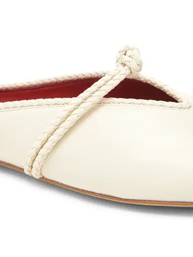 Bottega Veneta Women's Lucia Leather Ballerina Mules - Sea Salt - Size 6 | Thumbnail 5