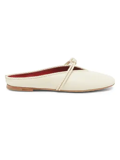 Bottega Veneta Women's Lucia Leather Ballerina Mules - Sea Salt - Size 6 | Thumbnail 1