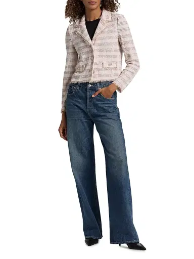 Misook Women's Striped Knit Jacket - Biscotti White Black - Size XXL | Thumbnail 2
