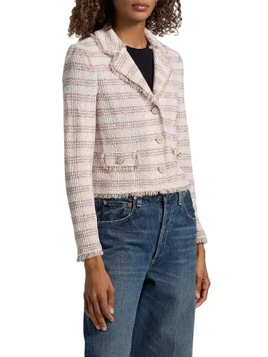 Misook Women's Striped Knit Jacket - Biscotti White Black - Size XXL | Thumbnail 4