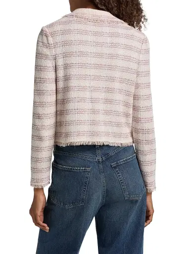 Misook Women's Striped Knit Jacket - Biscotti White Black - Size XXL | Thumbnail 5