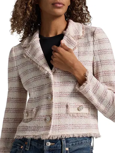 Misook Women's Striped Knit Jacket - Biscotti White Black - Size XXL | Thumbnail 6