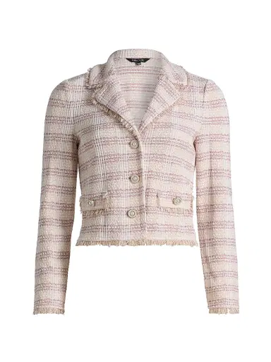 Misook Women's Striped Knit Jacket - Biscotti White Black - Size XXL | Thumbnail 1