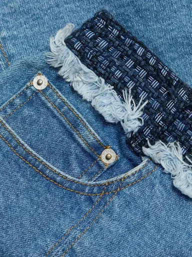 Cinq à Sept Women's Vinny Raw-Edge Denim Shorts - Blue Haze Indigo Multi - Size 16 | Thumbnail 7
