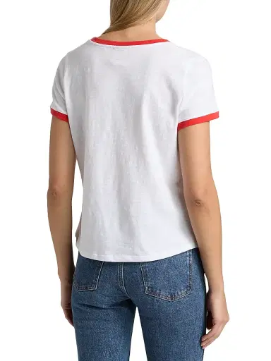 Cinq à Sept Women's Love Ringer Rhinestone-Embellished Cotton T-Shirt - White Bisou | Thumbnail 5