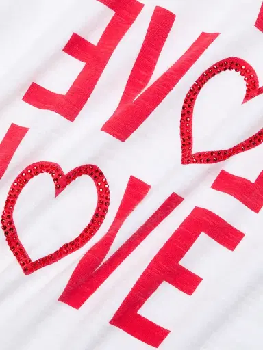 Cinq à Sept Women's Love Ringer Rhinestone-Embellished Cotton T-Shirt - White Bisou | Thumbnail 7