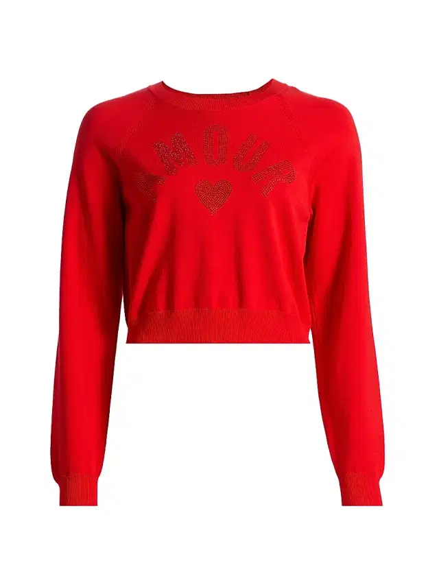 Cinq à Sept Women's Amour Hotfix Knit Crewneck Sweater - Bisou