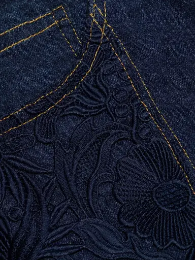 Cinq à Sept Women's Francine Denim-Lace Wide-Leg Jeans | Thumbnail 7