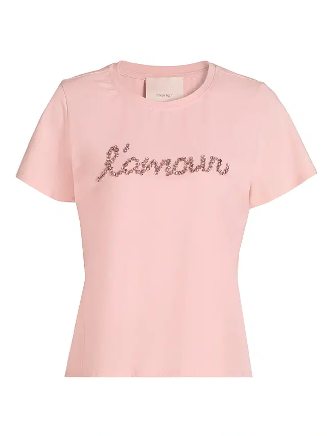 Cinq à Sept Women's Lamour Crystal Crewneck T-Shirt - English Rose