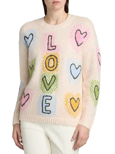 Cinq à Sept Women's Love Cotton-Blend Crewneck Sweater | Thumbnail 3