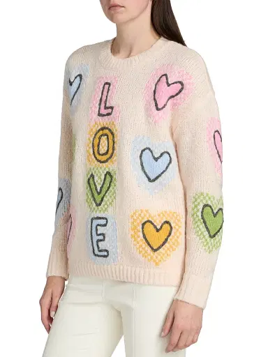 Cinq à Sept Women's Love Cotton-Blend Crewneck Sweater | Thumbnail 4