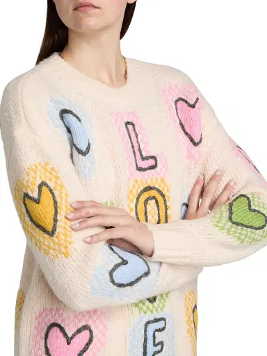 Cinq à Sept Women's Love Cotton-Blend Crewneck Sweater | Thumbnail 6