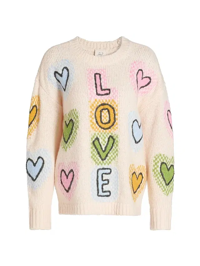 Cinq à Sept Women's Love Cotton-Blend Crewneck Sweater - Multi