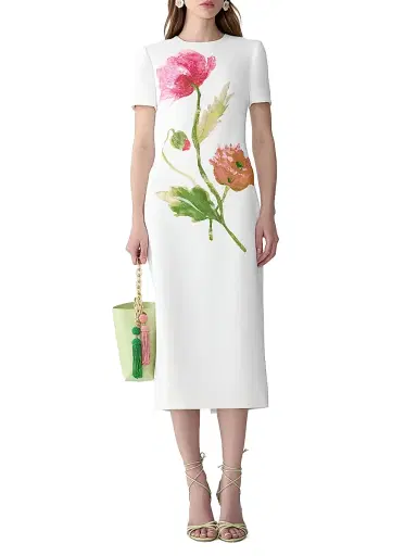 Carolina Herrera Women's Floral Sheath Midi-Dress | Thumbnail 2 Carolina Herrera Women's Floral Sheath Midi-Dress | Thumbnail 2