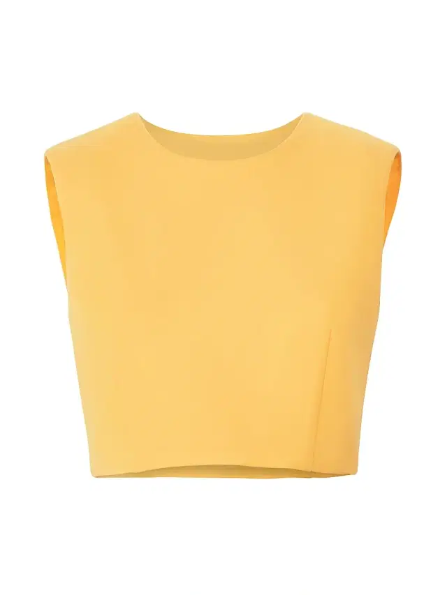 Women's Wool-Blend Sleeveless Crop Top - Daffodil