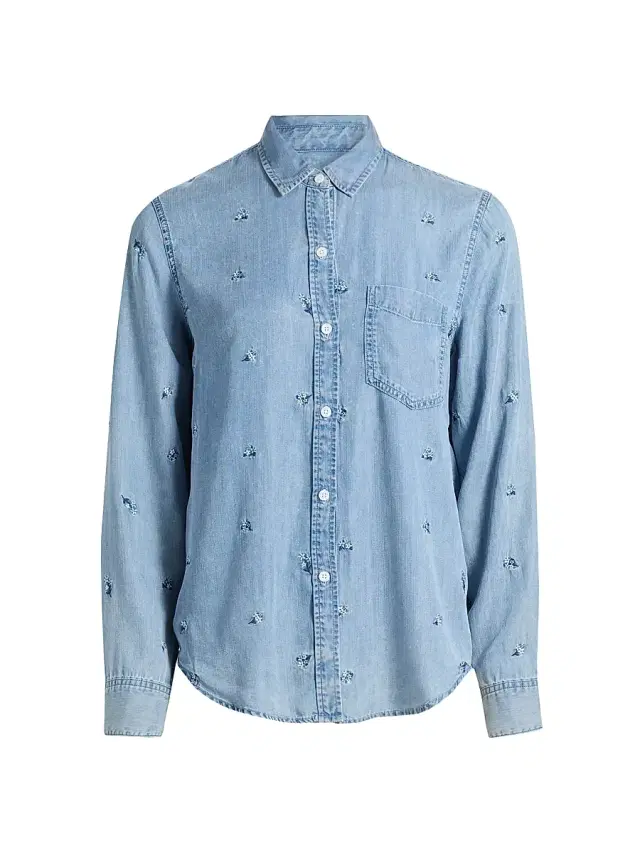 RAILS Women's Ingrid Floral-Embroidered Shirt