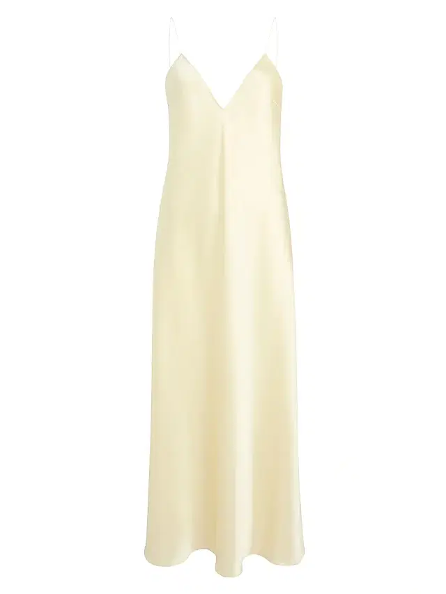 Women's Taja Silk V-Neck Gown - Pale Yellow