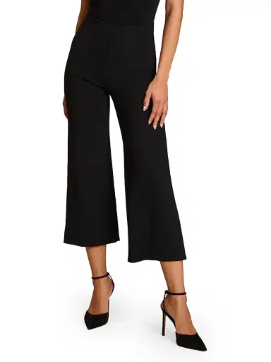 Commando Women's Neoprene Wide-Leg Crop Pants - Black - Size XL | Thumbnail 3