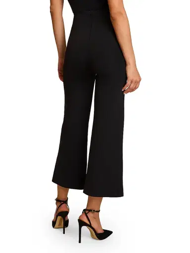 Commando Women's Neoprene Wide-Leg Crop Pants - Black - Size XL | Thumbnail 4